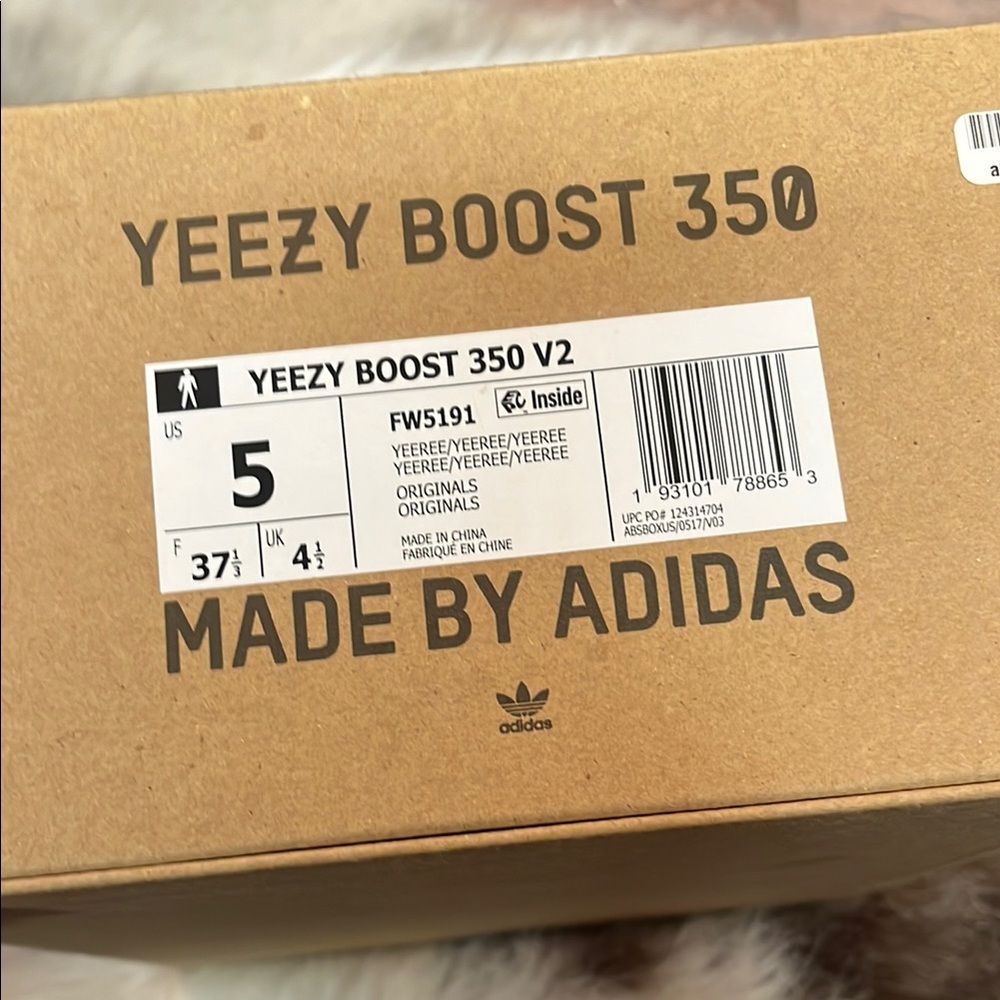 Adidas Yeezy Boost 350 V2 Sneakers - Gray/Yellow - Picture 7 of 7